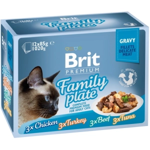 Comida para gatos Brit Premium Pouch Family Plate Gravy 1,02 kg