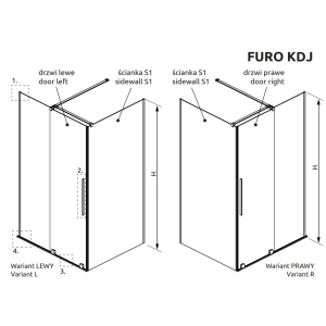 Radaway Furo KDJ 472L 90x120