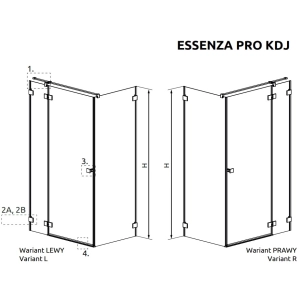 Radaway Essenza Pro KDJ 90Lx90