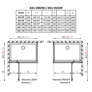 Radaway Essenza Pro KDJ 80Rx80