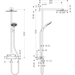 Hansgrohe Raindance Showerpipe 240 27228000