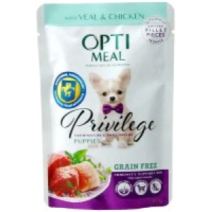 Comida para perros Optimeal Privilege Adult Veal/Chicken Pouch 1,02 kg