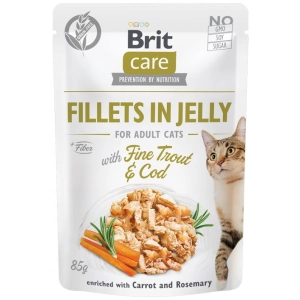 Comida para gatos Brit Care Fillets in Jelly with Fine Trout/Cod 0,08 kg