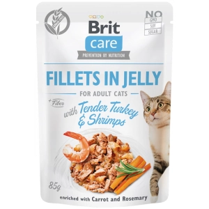 Comida para gatos Brit Care Fillets in Jelly with Tender Turkey/Shrimps 0,08 kg