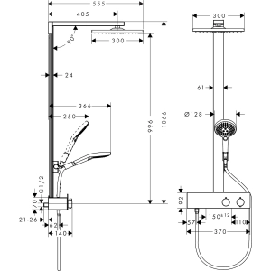 Hansgrohe Raindance E Showerpipe 300 EcoSmart 27362000