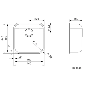 Reginox IB 40x40 R32015