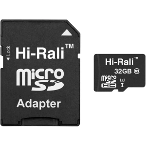 Tarjeta de memoria Hi-Rali microSDHC class 10 UHS-I U3 32Gb + SD adapter