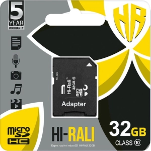 Hi-Rali microSDHC class 10 32GB + SD adapter