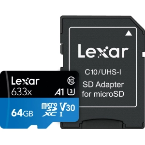 Tarjeta de memoria Lexar High-Performance 633x microSDXC 256GB + SD adapter