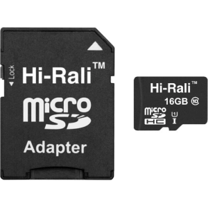 Tarjeta de memoria Hi-Rali microSDHC class 10 UHS-I U1 + SD adapter