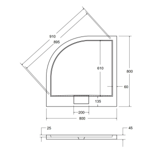 Plato de ducha Besco Axim UltraSlim 80x80 BAX-80-NR