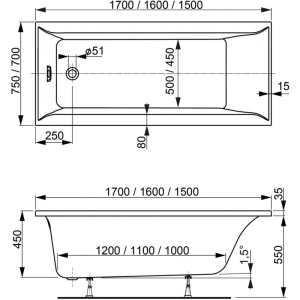 Vagnerplast Veronela 170x75