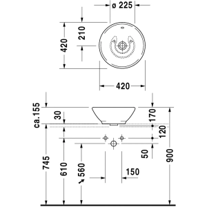 Lavabo Duravit Bacino 032542