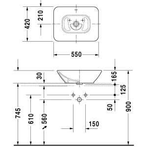 Lavabo Duravit Bacino 033452