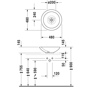 Lavabo Duravit Bagnella 045148