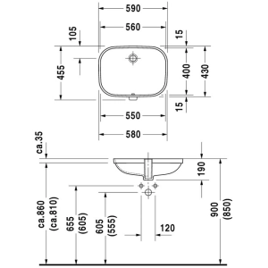 Lavabo Duravit D-Code 033856