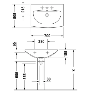 Lavabo Duravit Caro 043470