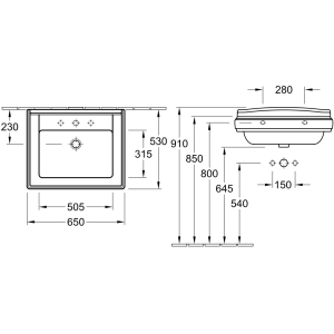 Lavabo Villeroy & Boch Hommage 710165