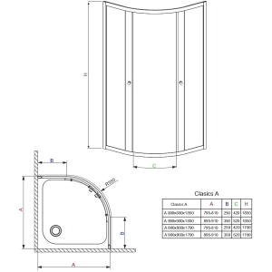 Radaway Classic A1850 A80