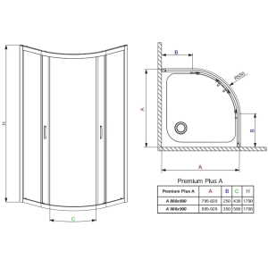 Radaway Premium Plus A1700 A80