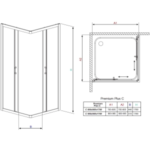 Radaway Premium Plus C1700 C80