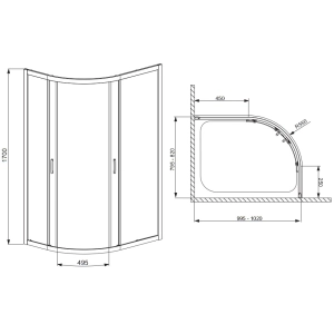 Radaway Premium Plus E1700 E100x80