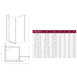 Radaway Torrenta KDJ 80Lx80