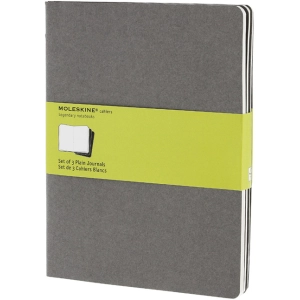 Bloc de notas Moleskine Set of 3 Plain Cahier Journals XLarge Grey