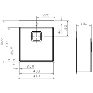 Reginox Texas 40x40 Tapwing