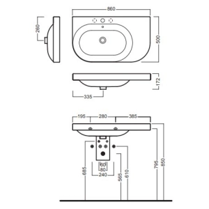 Lavabo Hatria Daytime Y0YJ