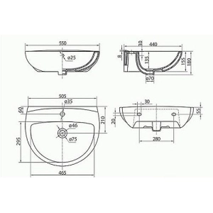 Lavabo Kolo Freja 55 L71155