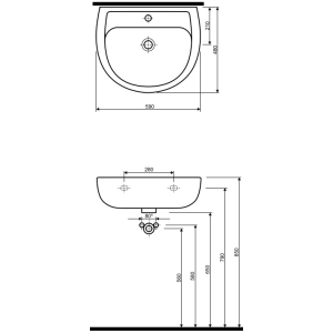 Lavabo Kolo Nova Top 60 61160