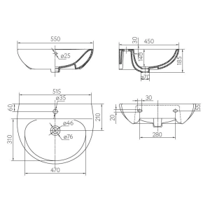 Lavabo Kolo Runa 55 L81155