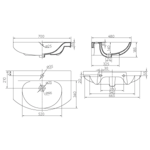 Lavabo Kolo Runa 70 L81970