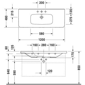 Lavabo Duravit DuraStyle 232012