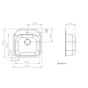 Fregadero Reginox Boston 49x49