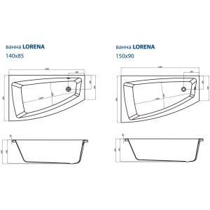 Cersanit Lorena 150x90