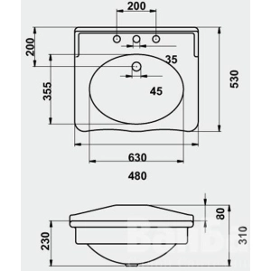 Lavabo Hidra Ceramica Ellade P21