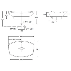 Lavabo Jacob Delafon Leaf E1186-00