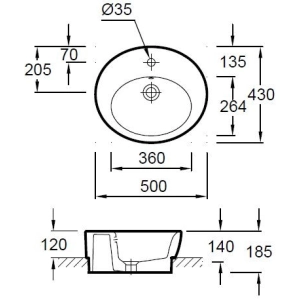 Lavabo Jacob Delafon Ove E1708-00