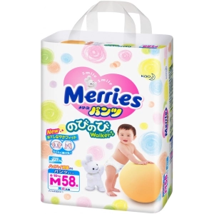 Pañales Merries Pants M / 58 pcs