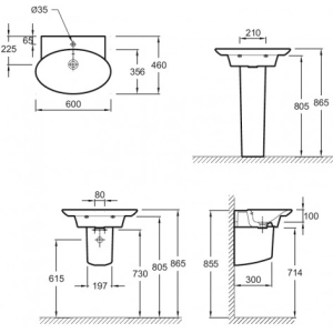 Lavabo Jacob Delafon Presquile E4438-00