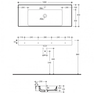 Lavabo KERASAN Cento 3550