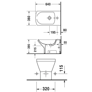 Bidé Duravit Caro 029010