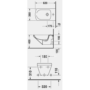 Bidé Duravit Caro 029015