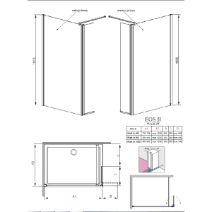 Radaway Eos II Walk- in 100L