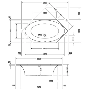 Duravit 2x3 200x100