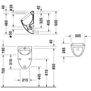 Urinario Duravit Darling New Fizz 082336