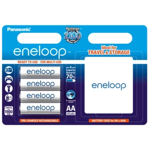 Acumulador / batería Panasonic Eneloop 4xAA 1900 mAh + case