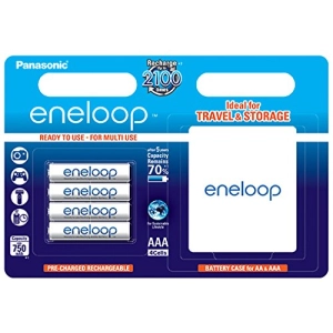 Acumulador / batería Panasonic Eneloop 4xAAA 750 mAh + case